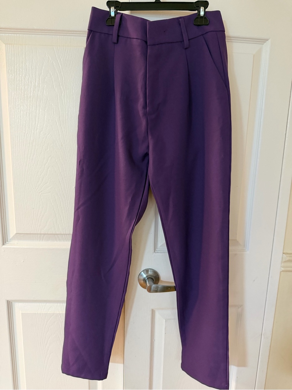 High-Waist Purple Tailored Trousers for Women